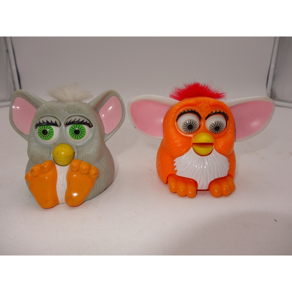 Vintage Furby Tiger Electronics 1999 McDonald's KFC Toy Lot Orange Grey